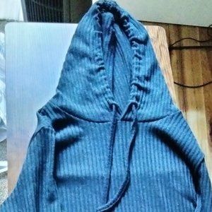 Black hooded long cardigan